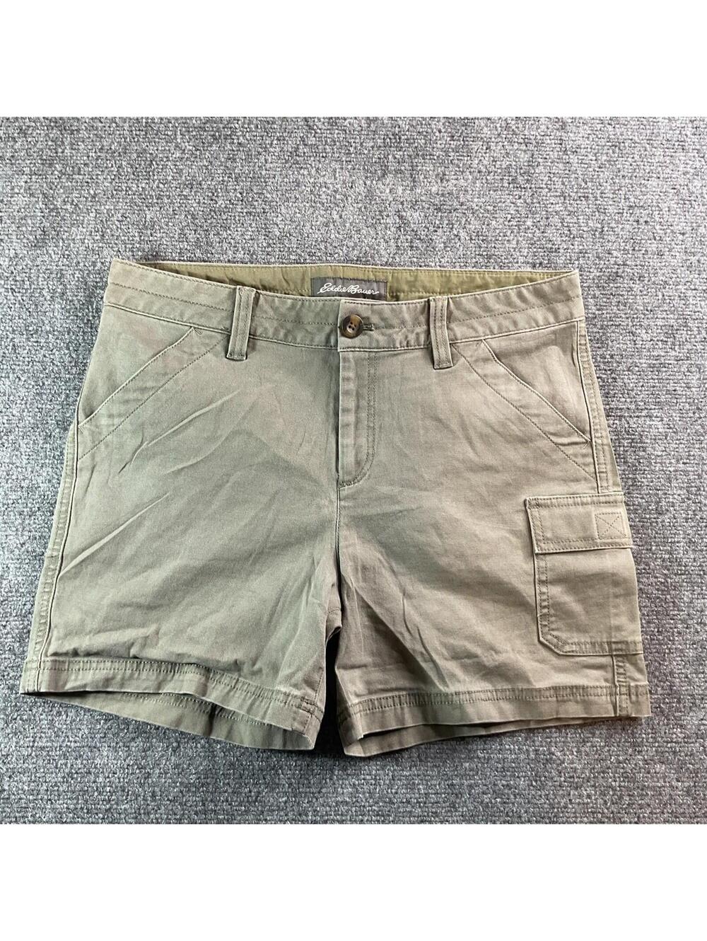 Eddie Bauer Cargo Shorts Women’s Size 6 Olive Green Casual Outdoor Hiking